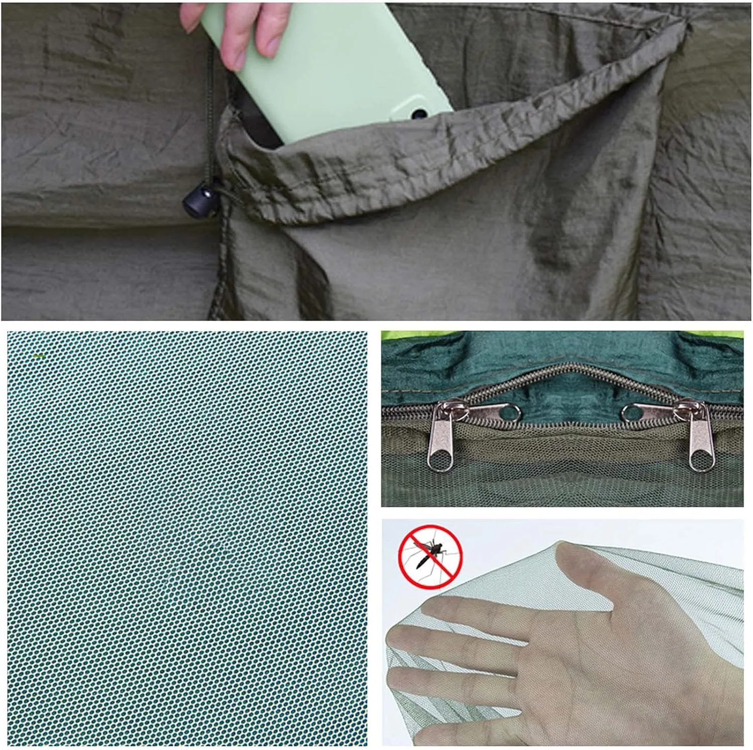 Hammocks for Outside 2 Person with Mosquito Net, Inside Hammock for Bedroom, Portable Hammock with Mosquito Net, Quick Dry Hammock, for Travel Patio Garden