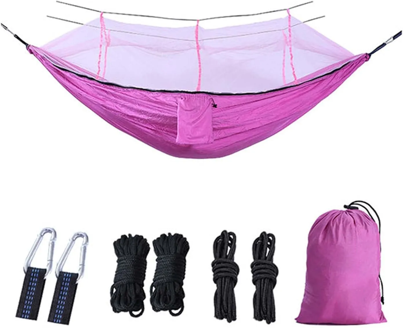 Hammocks for Outside 2 Person with Mosquito Net, Inside Hammock for Bedroom, Portable Hammock with Mosquito Net, Quick Dry Hammock, for Travel Patio Garden