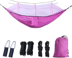 Hammocks for Outside 2 Person with Mosquito Net, Inside Hammock for Bedroom, Portable Hammock with Mosquito Net, Quick Dry Hammock, for Travel Patio Garden
