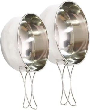 HANABASS Portable Camping Bowl Set 304 Stainless Steel Folding Handle Outdoor Picnic Bbq Bowl