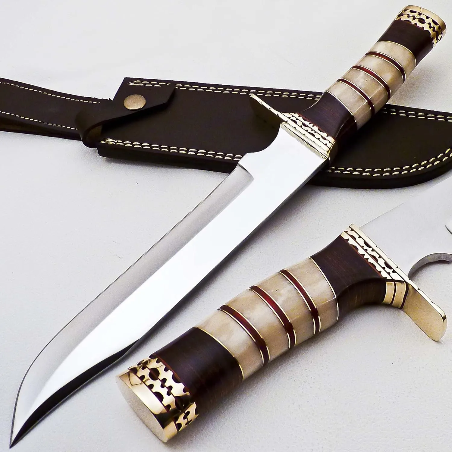 Handmade D2 Custom Toolsteel Survival Knife- Premium Quality Hunting Knife with Free Genuine Leather Sheath