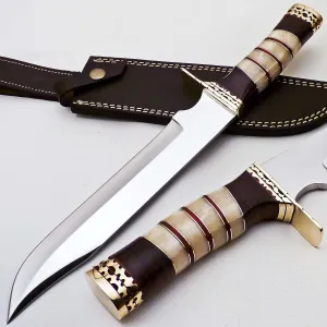 Handmade D2 Custom Toolsteel Survival Knife- Premium Quality Hunting Knife with Free Genuine Leather Sheath