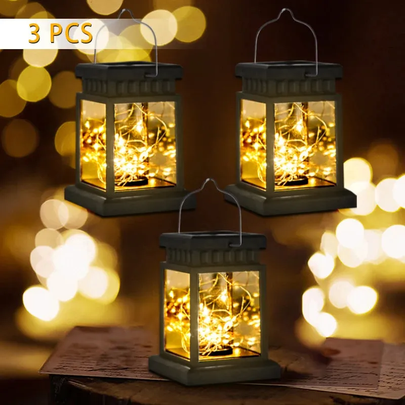 Hanging Solar Lantern LED Lights, Waterproof Exterior Courtyard and Garden Decor, Solar Night Light for Home and Outdoor Use