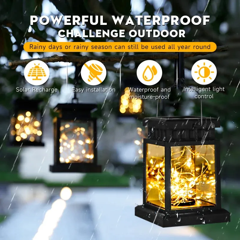 Hanging Solar Lantern LED Lights, Waterproof Exterior Courtyard and Garden Decor, Solar Night Light for Home and Outdoor Use