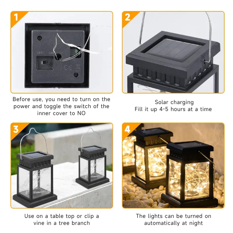 Hanging Solar Lantern LED Lights, Waterproof Exterior Courtyard and Garden Decor, Solar Night Light for Home and Outdoor Use