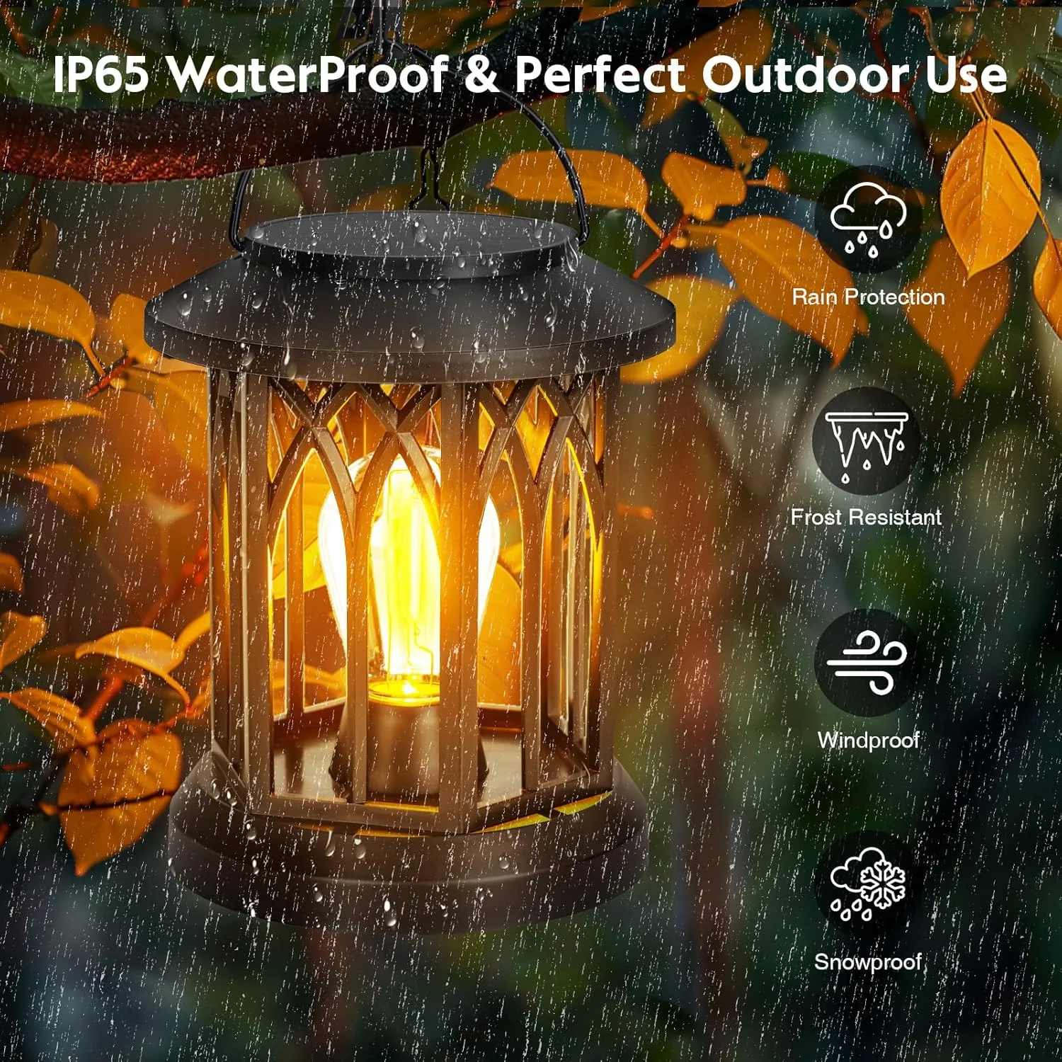 Hanging Solar Lanterns Outdoor Waterproof, 4 Pack Outdoor Lantern Decorative, Hanging Solar Lights for Outside Table Yard Porch Balcony Desk Patio Decor