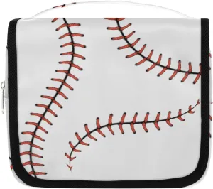 Hanging Travel Toiletry Bag for Kids, Women Cosmetic Organizer Makeup Bag Pouch Men Shaving Dopp Kit Shower Bag With Sturdy Hook(Baseball)