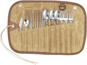 Happyyami 1Set Stainless Steel Camping Utensil Set Portable Travel Cutlery Kit for Outdoor Activities Durable and Lightweight Silverware for Picnics Hiking Camping Must Haves