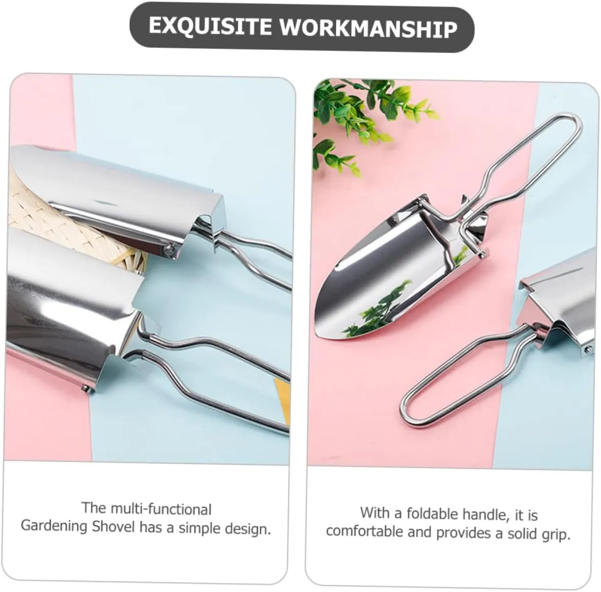 Happyyami 4sets Garden Shovel Multi-Function Tool for Camping Hiking and Emergency Use 2pcs*4