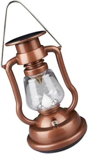 Happyyami Solar Camping Lights Handheld Outdoor Lantern Yard Lamp Retro Lantern Decor