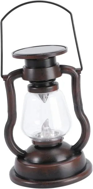 Happyyami Vintage Lantern Solar Light Outdoor Decorative Retro Kerosene Lamp for Garden Home