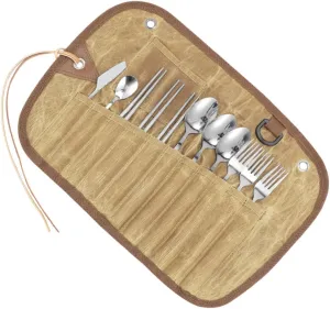 Hard to Break Deform Reusable Stainless Steel Utensil Kit for Camping Hiking Bbqs