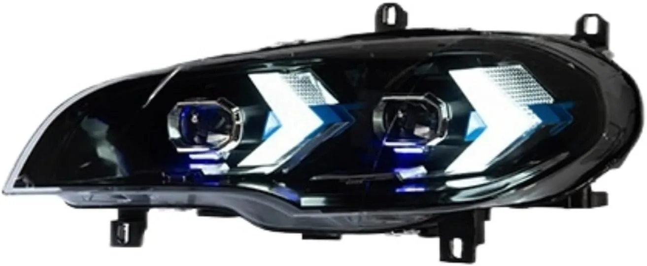 Head Lamp Compatible For BMW E70 Headlight 2007-2013 Headlights X5 Turn Signal Angel Eye Projector Lens(2007-2010,RHD)