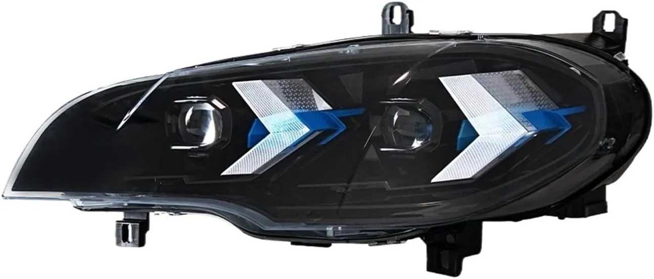 Head Lamp Compatible For BMW E70 Headlight 2007-2013 Headlights X5 Turn Signal Angel Eye Projector Lens(2007-2010,RHD)