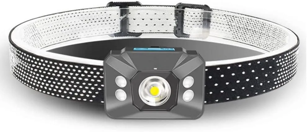 Head Lamps Outdoor Rechargeable - Lightweight Motion Sensor Head Lamp, Adjustable Headband Waterproof Head Light for Running, Camping, Hiking