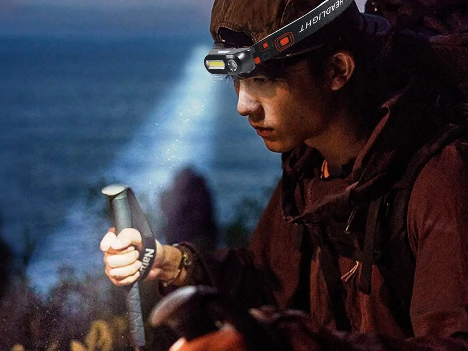 Headlamp Night Rechargeable Head USB Premium collection for 2Pcs Fishing Bulk pricing Cycling Hiking Torch
