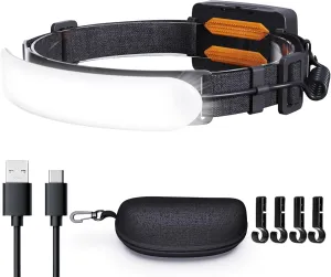 Headlamp Rechargeable PRO ,7500mAh 1500 Lumen Super Bright 230°Beam LED Head Lamp,Head Lights for Forehead,3 Modes,IPX6 Headlamps for Adults Camping/Mechanic/Hard Hat