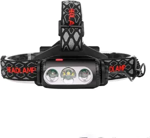Headlamp,Ultra Bright HeadlightDouble-Sided LED Light Can Rotate 360° USB Rechargeable COB Head Lamp Waterproof Flashlight for Camping, Hiking, Fishing, Hunting,Climbing