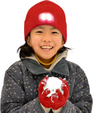Headlightz by Roq Innovation - Kids Beanie with Light & Glove Set - Unisex LED Beanie Hat with Light Built in, Rechargeable