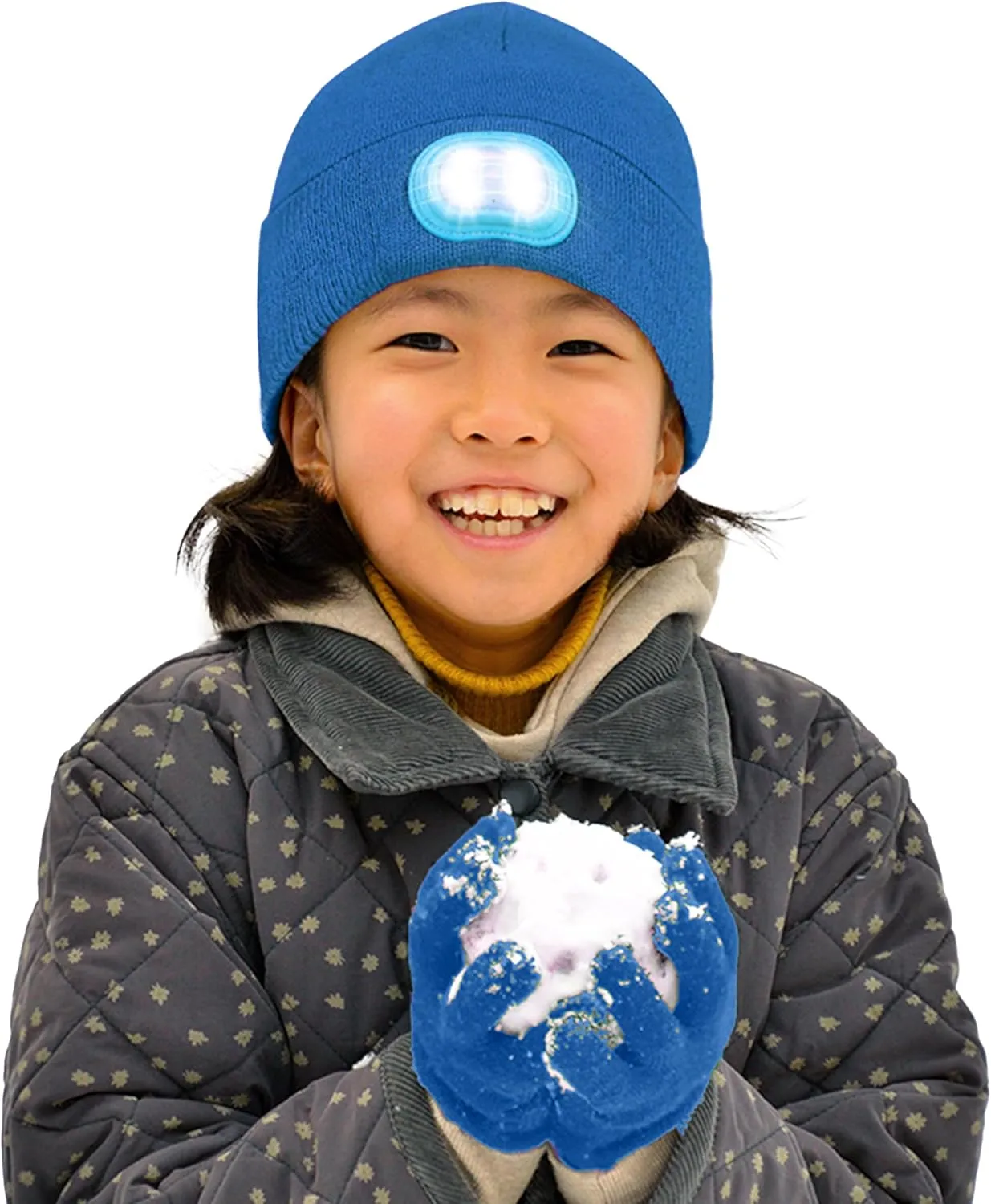 Headlightz by Roq Innovation - Kids Beanie with Light & Glove Set - Unisex LED Beanie Hat with Light Built in, Rechargeable