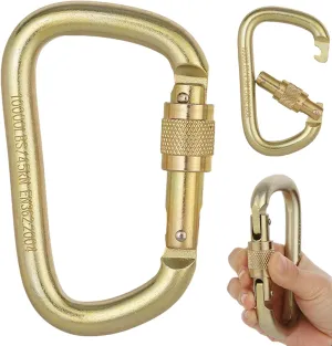 Heavy Duty Carabiner, 45kN Twist Auto Locking Carabiner, D-Shape Climbing Carabiner, Portable Steel Carabiner for Rappelling, Hammocks, Rescue, Dog Leash, Swing, Heavy Duty Carabiner