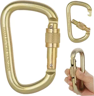 Heavy Duty Carabiner, 45kN Twist Auto Locking Carabiner, D-Shape Climbing Carabiner, Portable Steel Carabiner for Rappelling, Hammocks, Rescue, Dog Leash, Swing Locking Carabiner