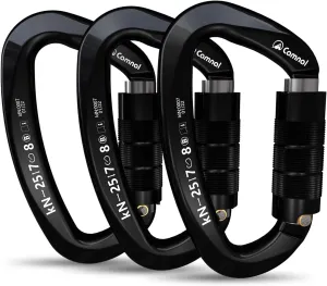 Heavy Duty Carabiner UIAA Certified Locking Carabiner 25KN (About 5620 lbs) Auto Locking Carabiner D Shape Carabiner Clip for Rock Climbing, Mountaineer, Aerial Work