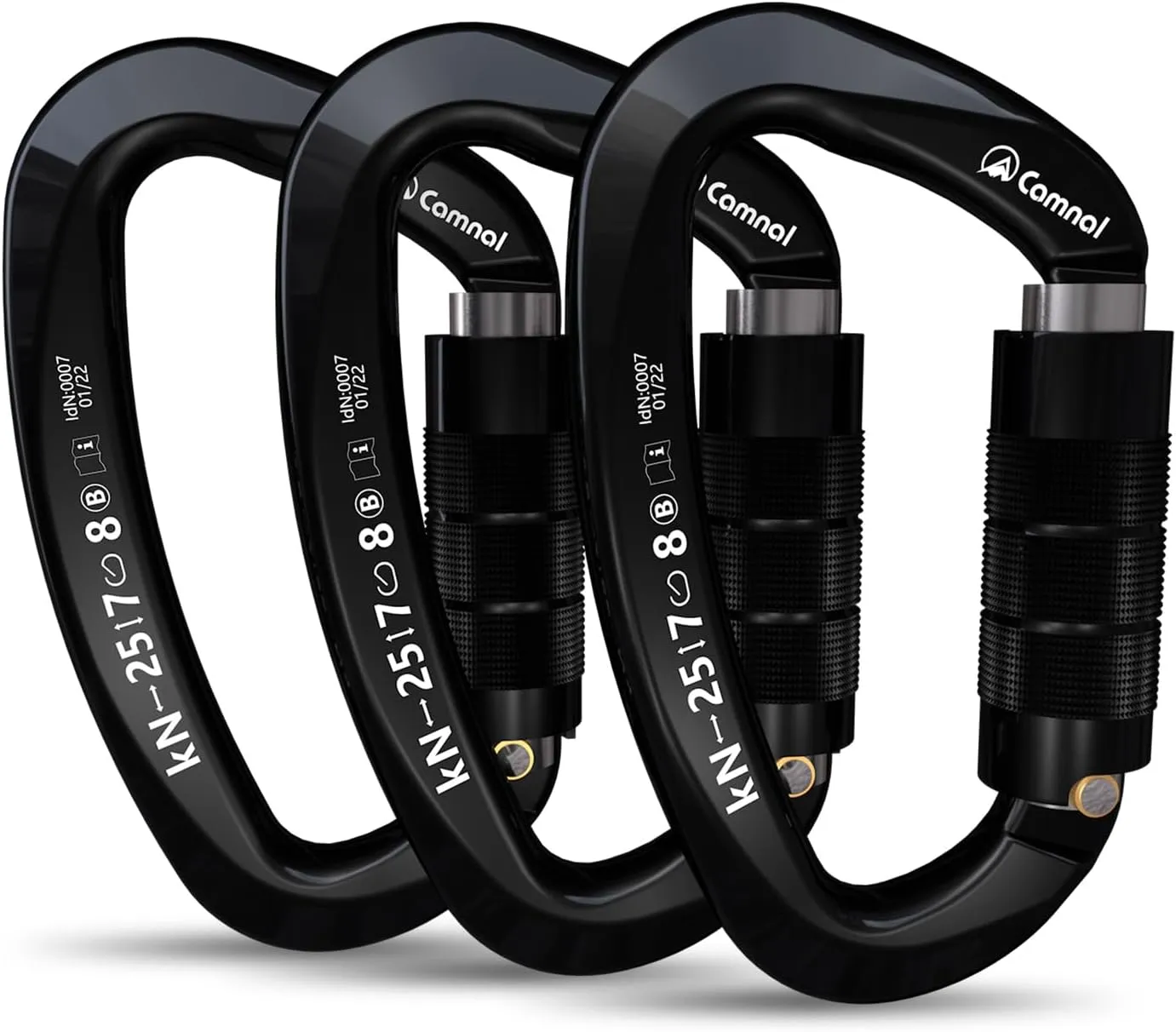 Heavy Duty Carabiner UIAA Certified Locking Carabiner 25KN (About 5620 lbs) Auto Locking Carabiner D Shape Carabiner Clip for Rock Climbing, Mountaineer, Aerial Work