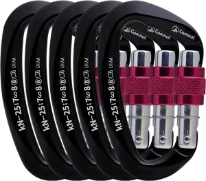 Heavy Duty Carabiner UIAA Certified Locking Carabiner 25KN (About 5620 lbs) Screw Lock Carabiner D Shape Carabiner Clip for Rock Climbing, Mountaineer, Aerial Work