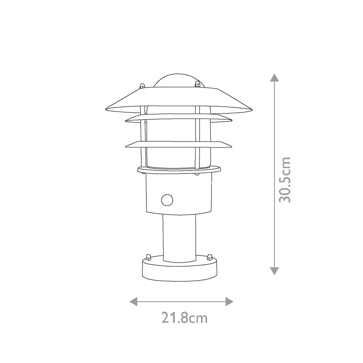 Helsingor 1 Light PIR Pedestal Lantern | Black