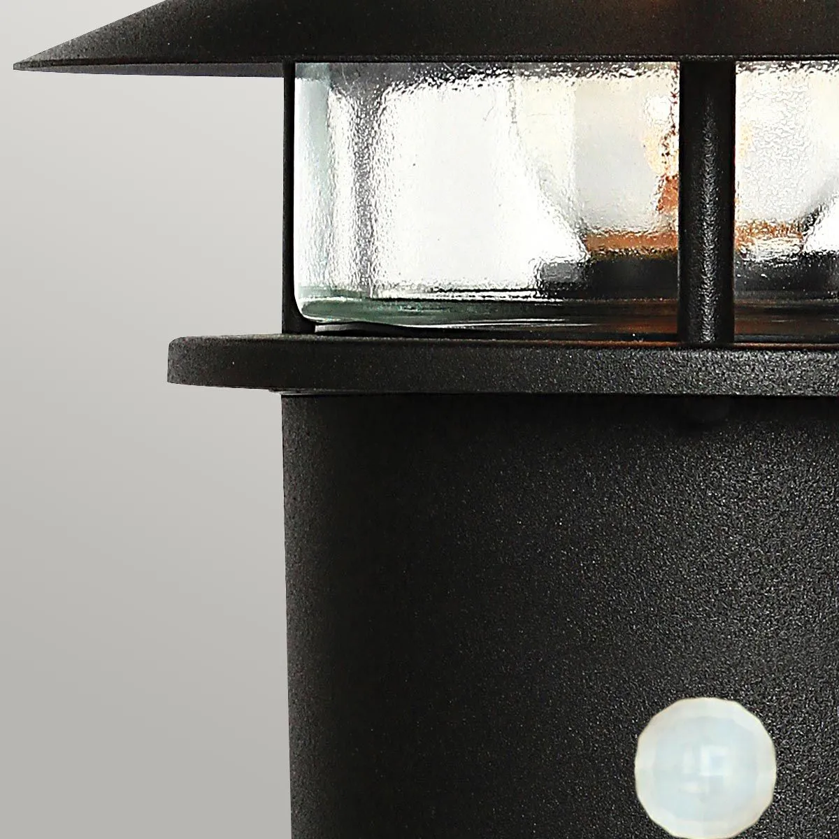 Helsingor 1 Light PIR Pedestal Lantern | Black