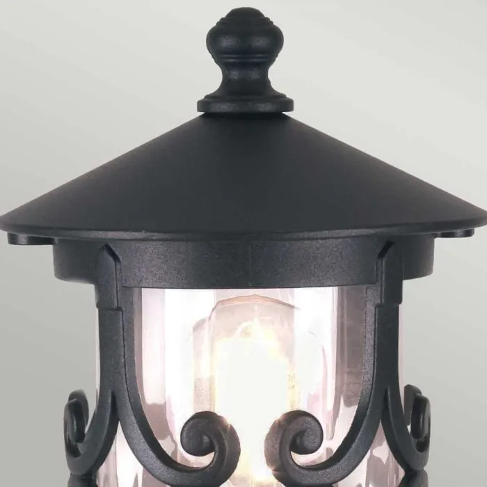Hereford 1 Light Pedestal Lantern | Black
