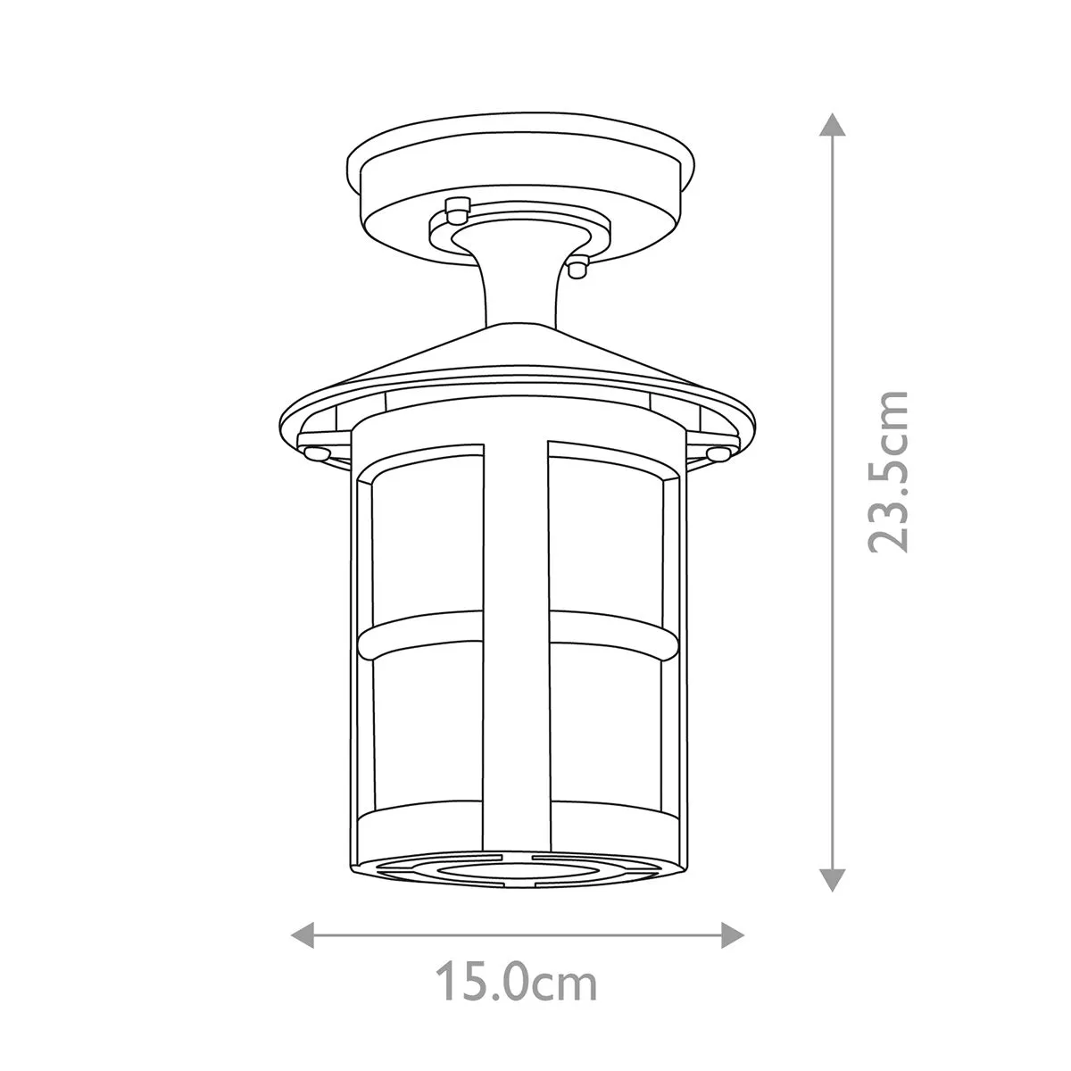 Hereford 1 Light Porch Lantern | Black
