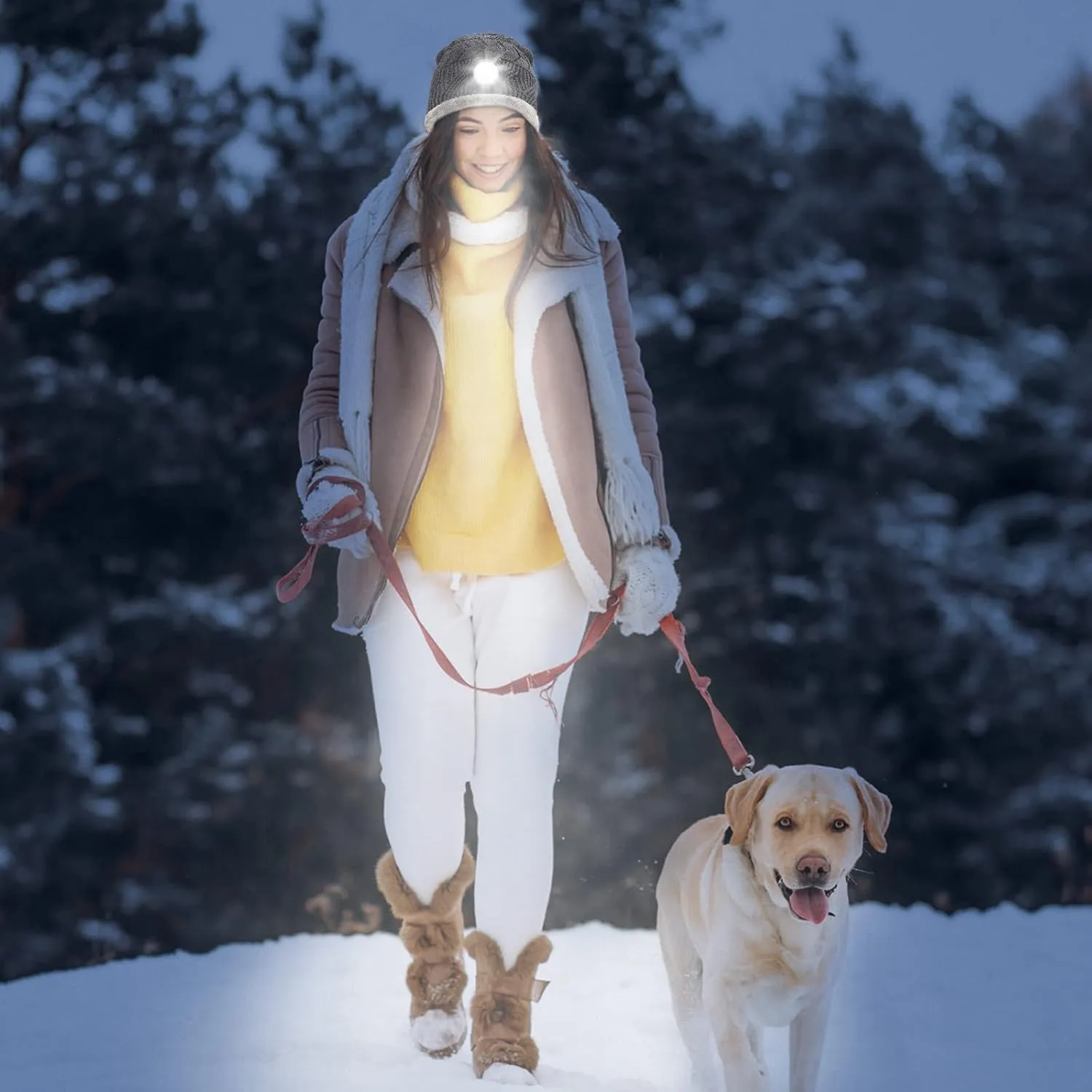 HIGHEVER LED Beanie Hat with Light: Christmas Stocking Stuffers for Men Adult Winter Gift