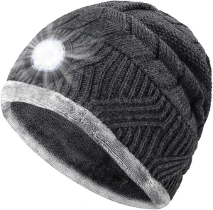HIGHEVER LED Beanie Hat with Light: Christmas Stocking Stuffers for Men Adult Winter Gift
