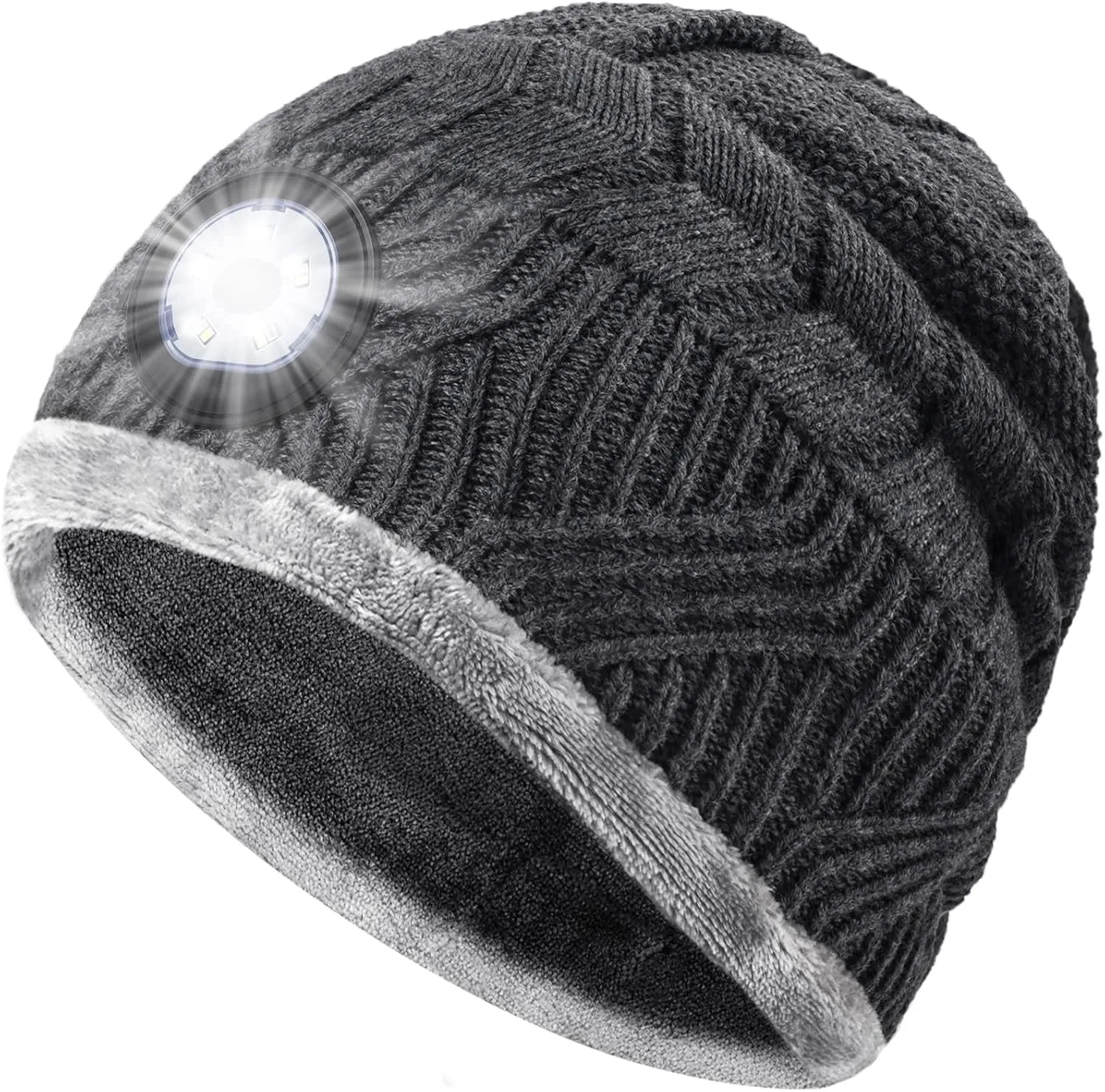 HIGHEVER LED Beanie Hat with Light: Christmas Stocking Stuffers for Men Adult Winter Gift