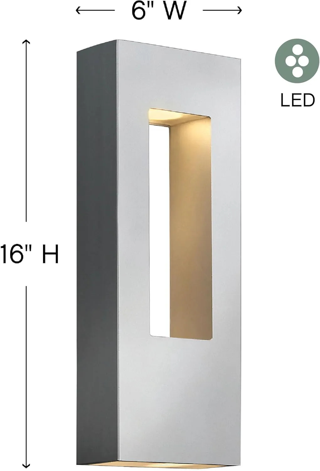 Hinkley Atlantis 1648TT-LED Medium LED Wall Mount Lantern - Aluminum, Dark Sky Compliant, Integrated LED, 120v, Dimmable Titanium