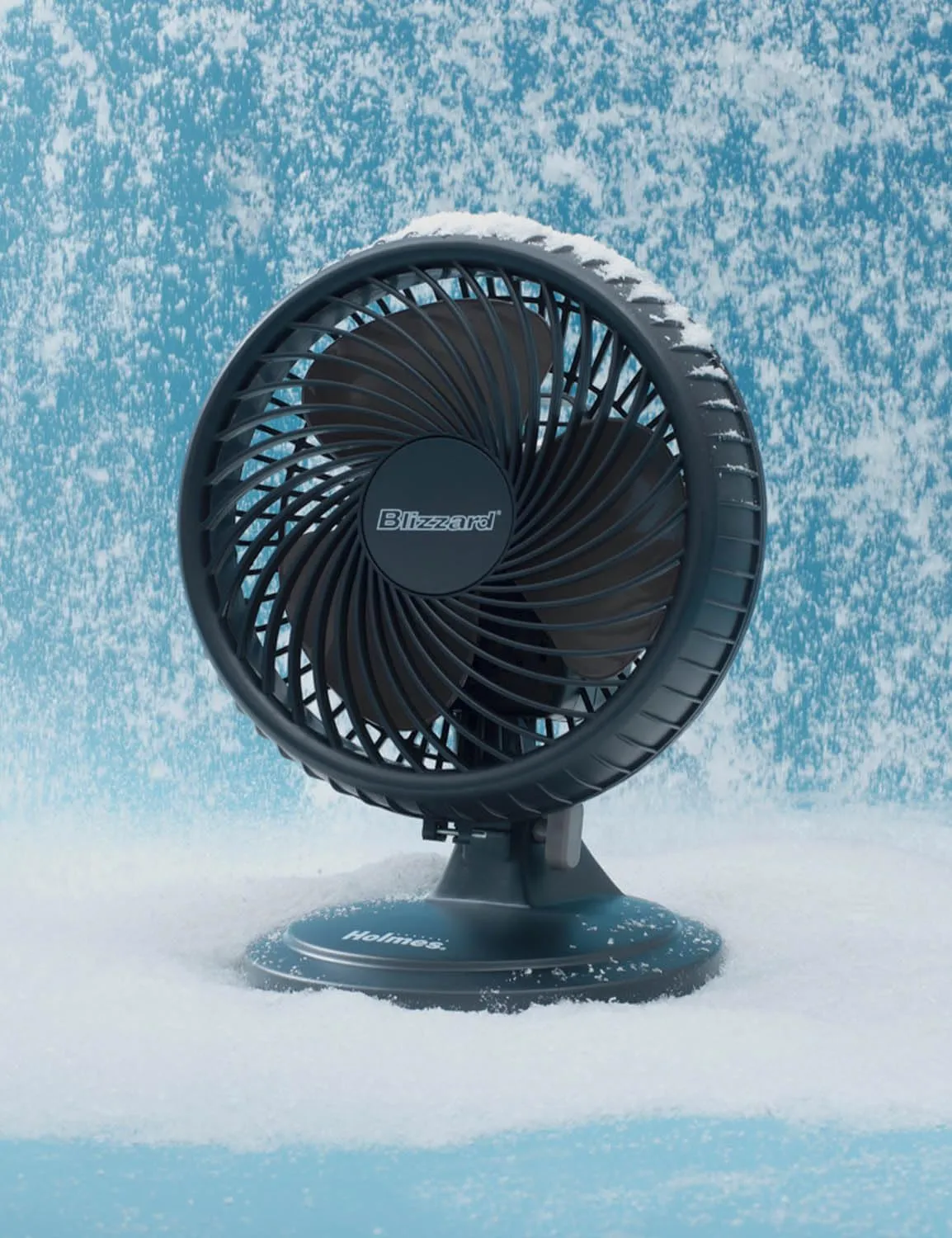 HOLMES BLIZZARD 7" Table Fan, 2 Speeds, 3 Blades, 85° Oscillation, 20° Adjustable Head, Home, Bedroom and Office, Charcoal Matte
