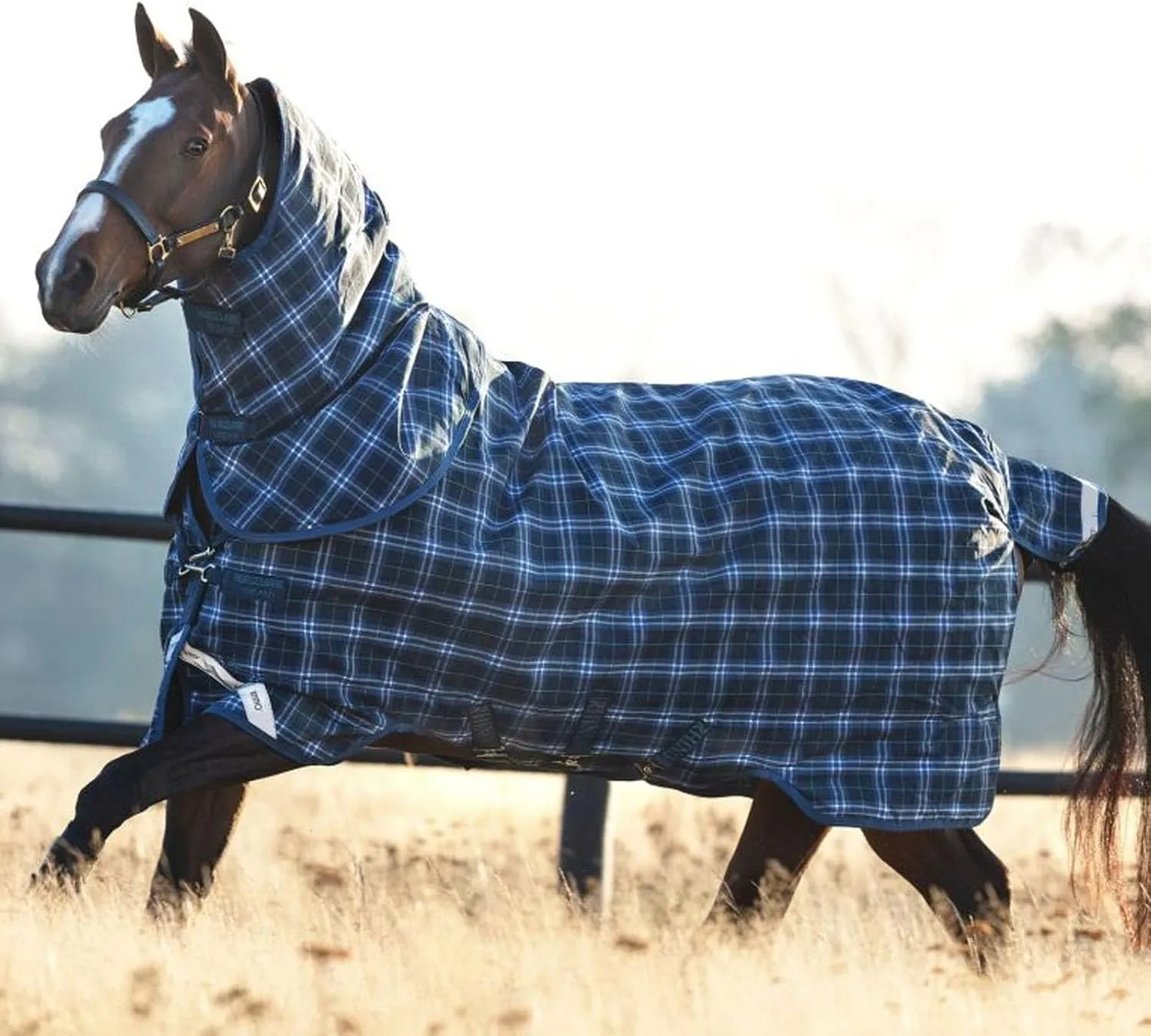 HORSEWARE Ireland Rhino Plus Turnout 0g, Color: Navy Check/Indigo, Size: 78 (AABP81-C3C0-78)