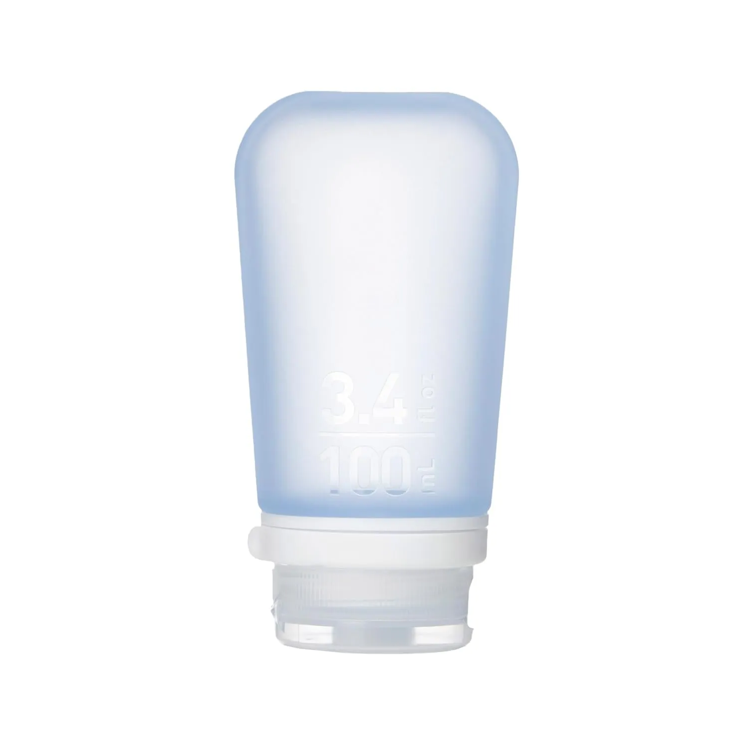humangear GoToob  (Large) | Refillable Silicone Travel Bottle | Locking Lid | Food-Safe Material | Blue, Large (3.4 fl.oz.; 100ml)
