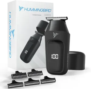 HUMMINGBIRD™ MK1 Compact Trimmer – Portable Electric Beard & Body Hair Trimmer for Men, Cordless USB-C Rechargeable, Face & Body Groomer, Travel Shaver, Travel Pouch, Great Gifts for Men, Dad, Husband