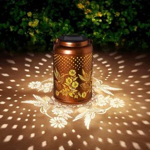 Hummingbird Solar Lantern Outdoor Waterproof Garden Decor Hanging Solar Lights Gifts for Women Mom Grandma Metal Garden Decorative Outside for Yard, Patio, Tabletop, Pathway