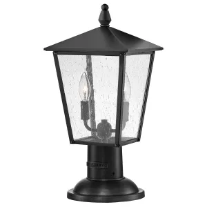 Huntersfield 2 Light Medium Pedestal Lantern | Black