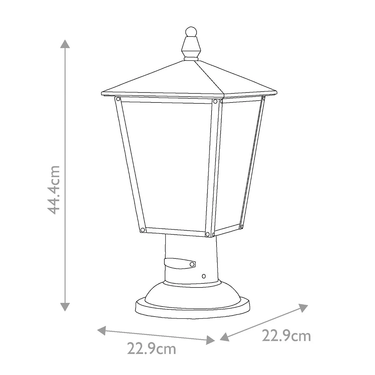 Huntersfield 2 Light Medium Pedestal Lantern | Black