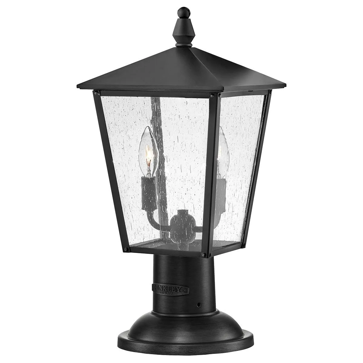 Huntersfield 2 Light Medium Pedestal Lantern | Black