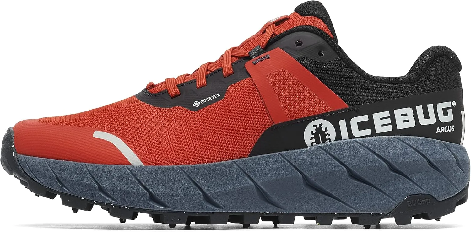 Icebug Mens Arcus BUGrip GTX Trail Running Shoe with Carbide Studded Traction Sole