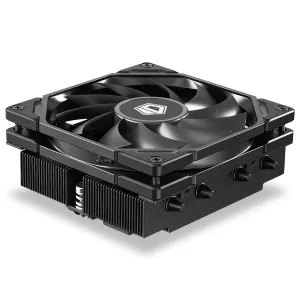 ID-COOLING IS-40-XT Black - 47mm Height Low Profile CPU Cooler, 4 Direct-Contact Heat Pipes Air Cooler for HTPCs, ITX, and Small Form Factor Builds, 92×92×15mm Slim Fan, Support Intel & AMD Socket