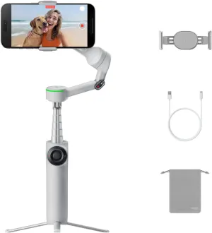 Insta360 Flow 2 Pro Grey - Foldable AI Phone Gimbal, Track in 200  Apps with Apple DockKit, Multi-Person Tracking, 360º Pan Tracking, Built-in Tripod/Selfie Stick, iPhone/Android Portable Stabilizer