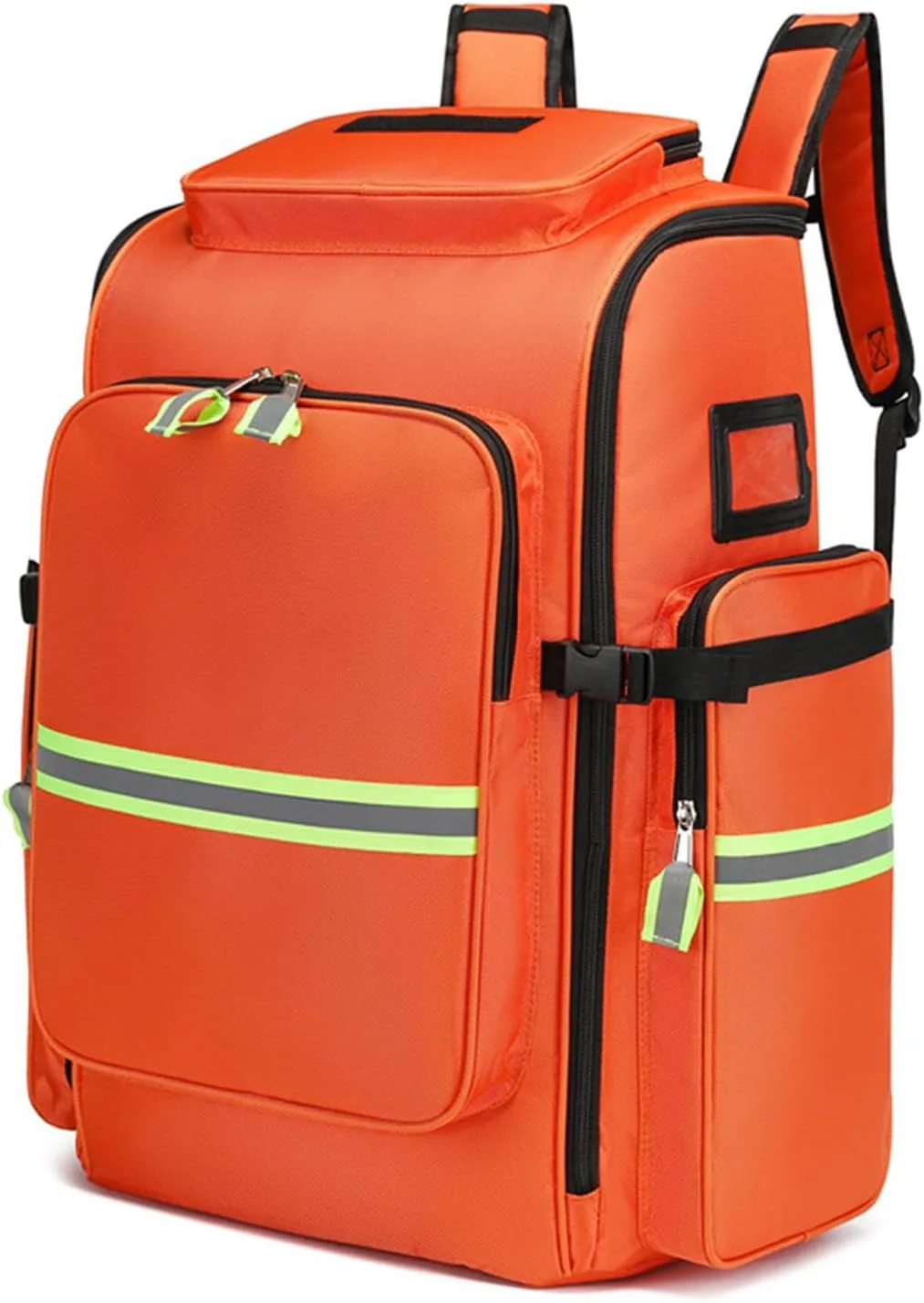 IOCCIOBB First Aid Bag Empty Emergency Bag First Responder Trauma Multi-Pocket Traveling Field Trips Camping Essentials, Reflective Trauma Bag(Orange,55x37x25cm)