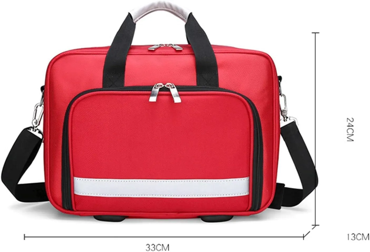 IOCCIOBB Trauma First Aid Kits Storage Bag,Emergency Shoulder Bag Empty, First Responder Bag with Handle for Home (Bag Only)(Red)